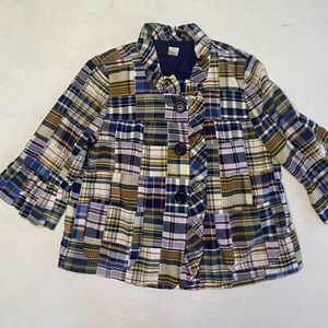 J Crew Patchwork plaid jacket size 10